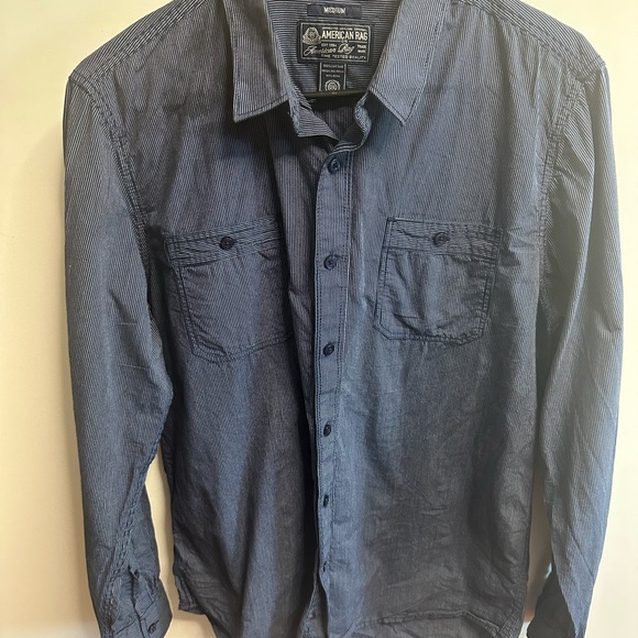 COPY - Medium American Rag Blue Striped Button-Up Shirt - Picture 1 of 2